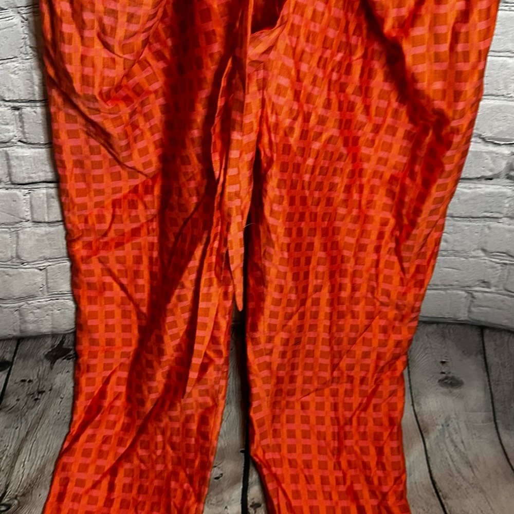 Printed Wrap-Front Orange Jumpsuit - Picture 4 of 6